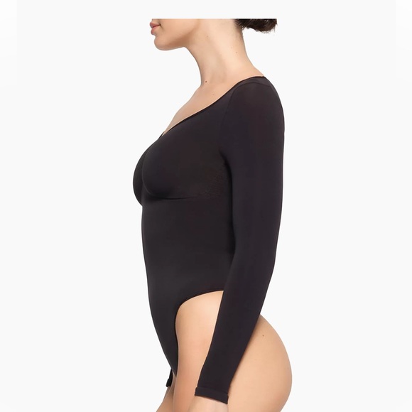 🖤NEW SKIMS SEAMLESS SCULPT LONG SLEEVE THONG BODYSUIT IN ONYX S M L - Picture 2 of 6